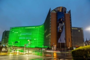 Green Deal auf Berlaymont Gebäude