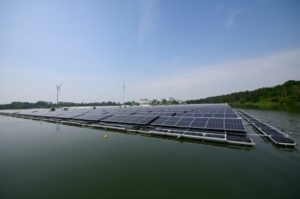 Floating solar panels in Dessel, Belgium